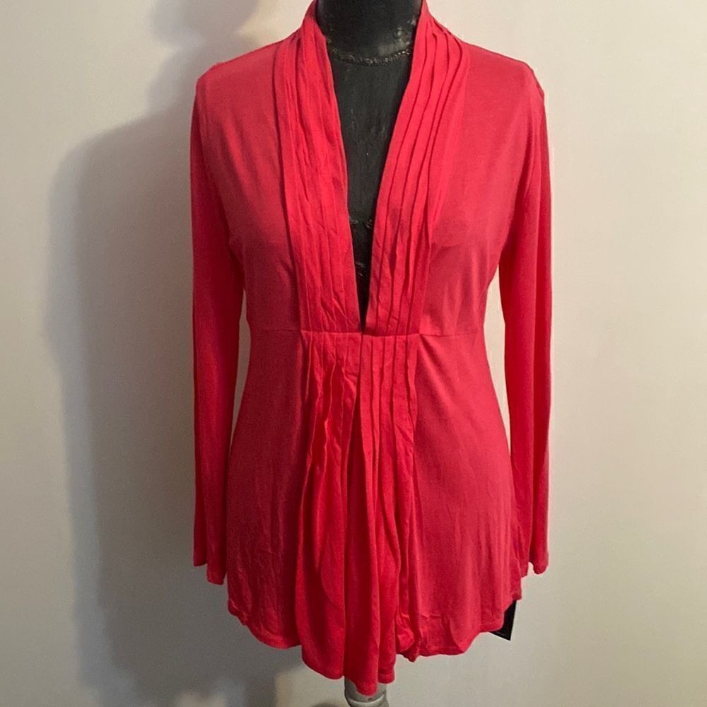 Alfani Pink Pin-tuck snap closure shirt, size M